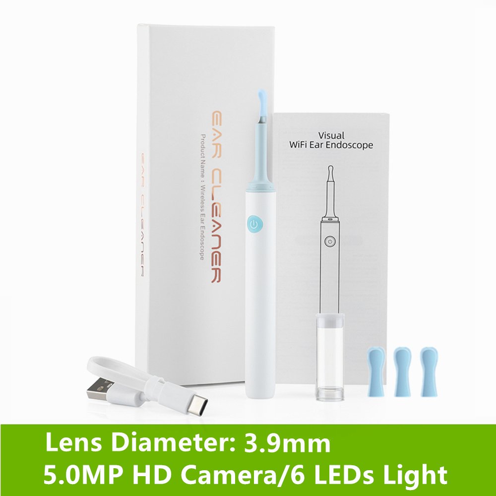 Wireless WiFi Ear Pick Otoscope Camera Borescope Luminous Ear Wax Removal Cleaning Teeth Oral Inspection Health Care 3.0/5.0MP Wireless WiFi Ear Pick Otoscope Camera Borescope Luminous Ear Wax Removal Cleaning Teeth Oral Inspection Health Care 3.0/5.0MP
